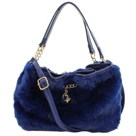  Baby Phat Faux-Fur Rebecca Shoulder Bag Front View