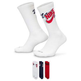 Socks Men's Nike Everyday Plus Crew Socks 3-Pair Pack Side View With Pack Assortment