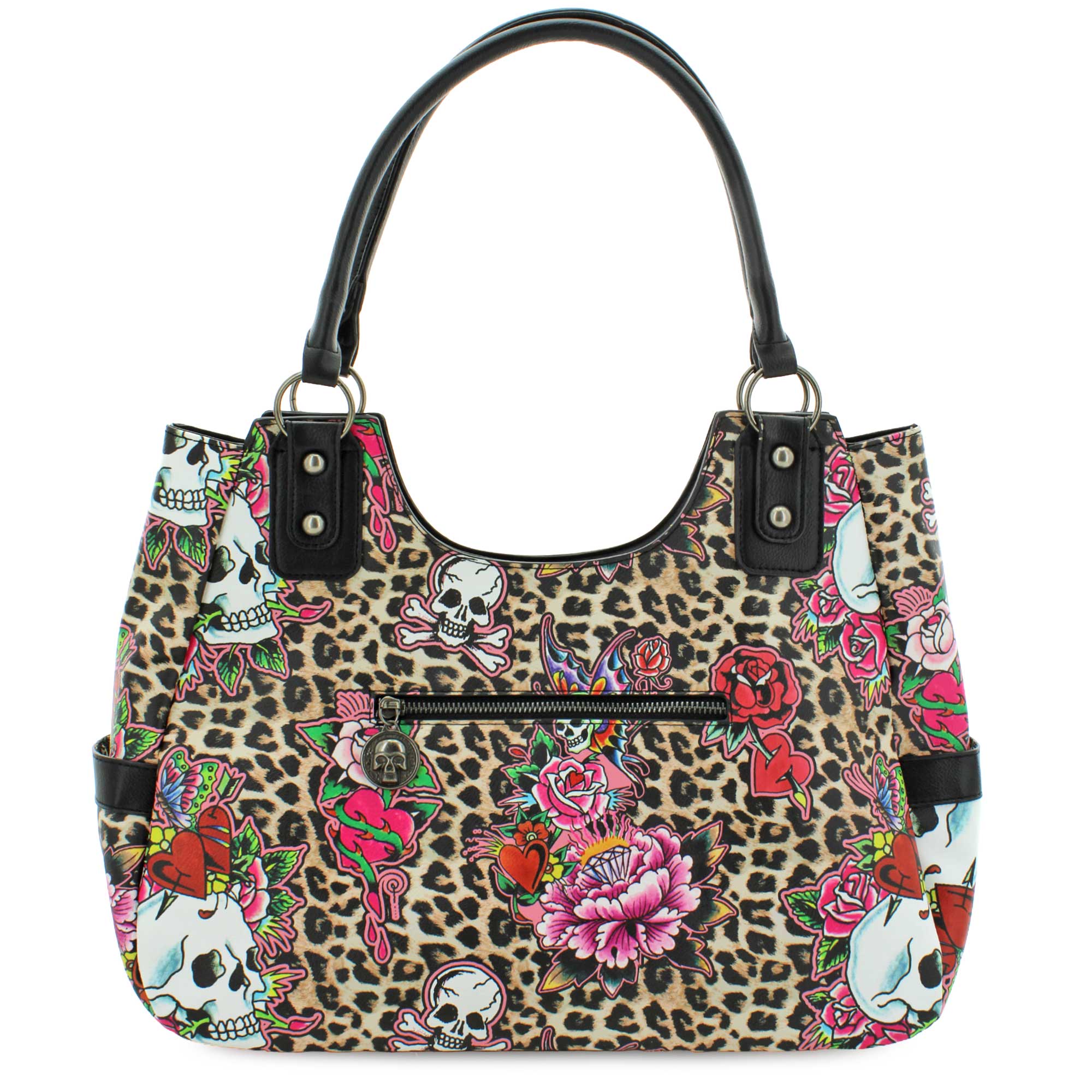 Ed Hardy Skull Leopard Four-Poster Bag
