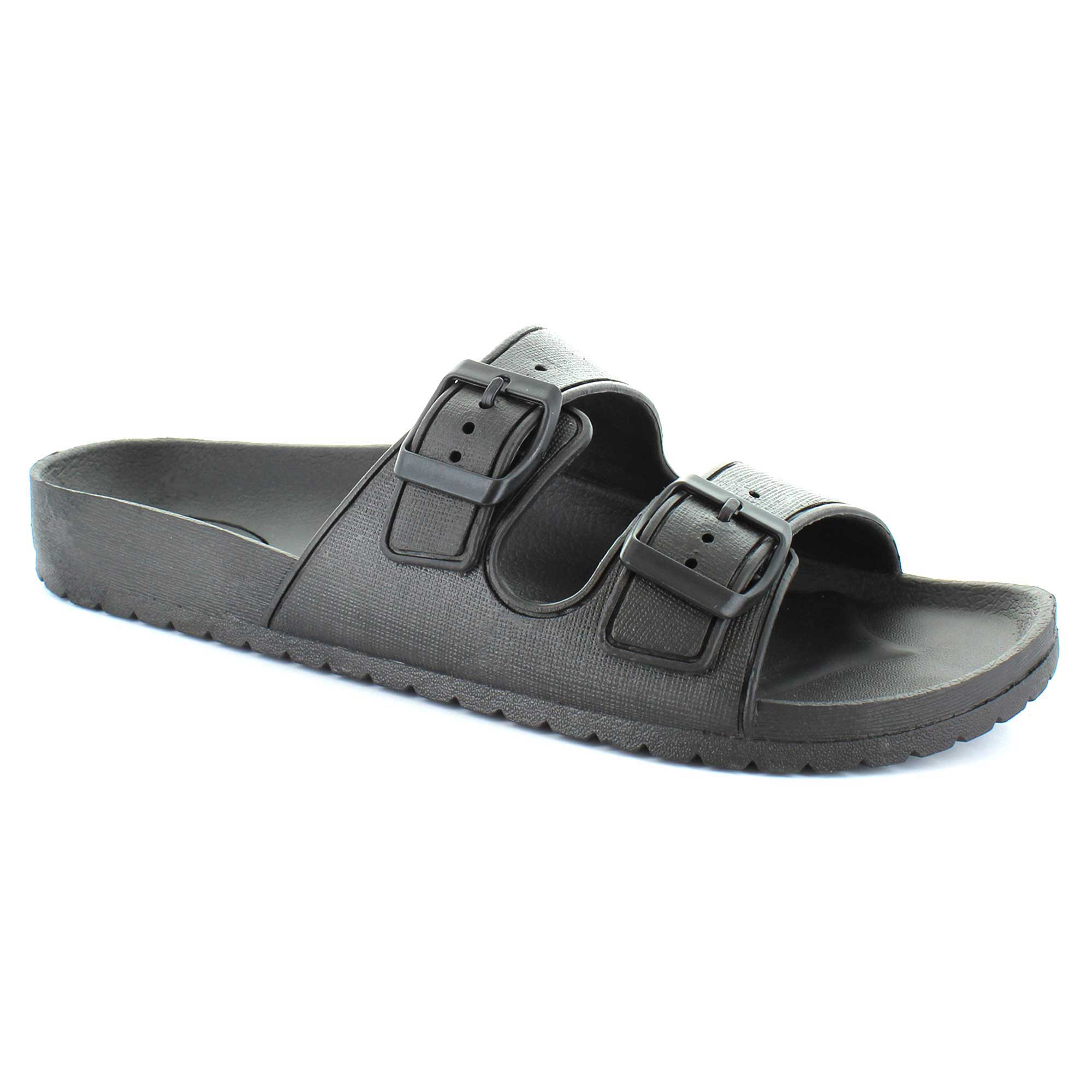 double buckle jelly sandals