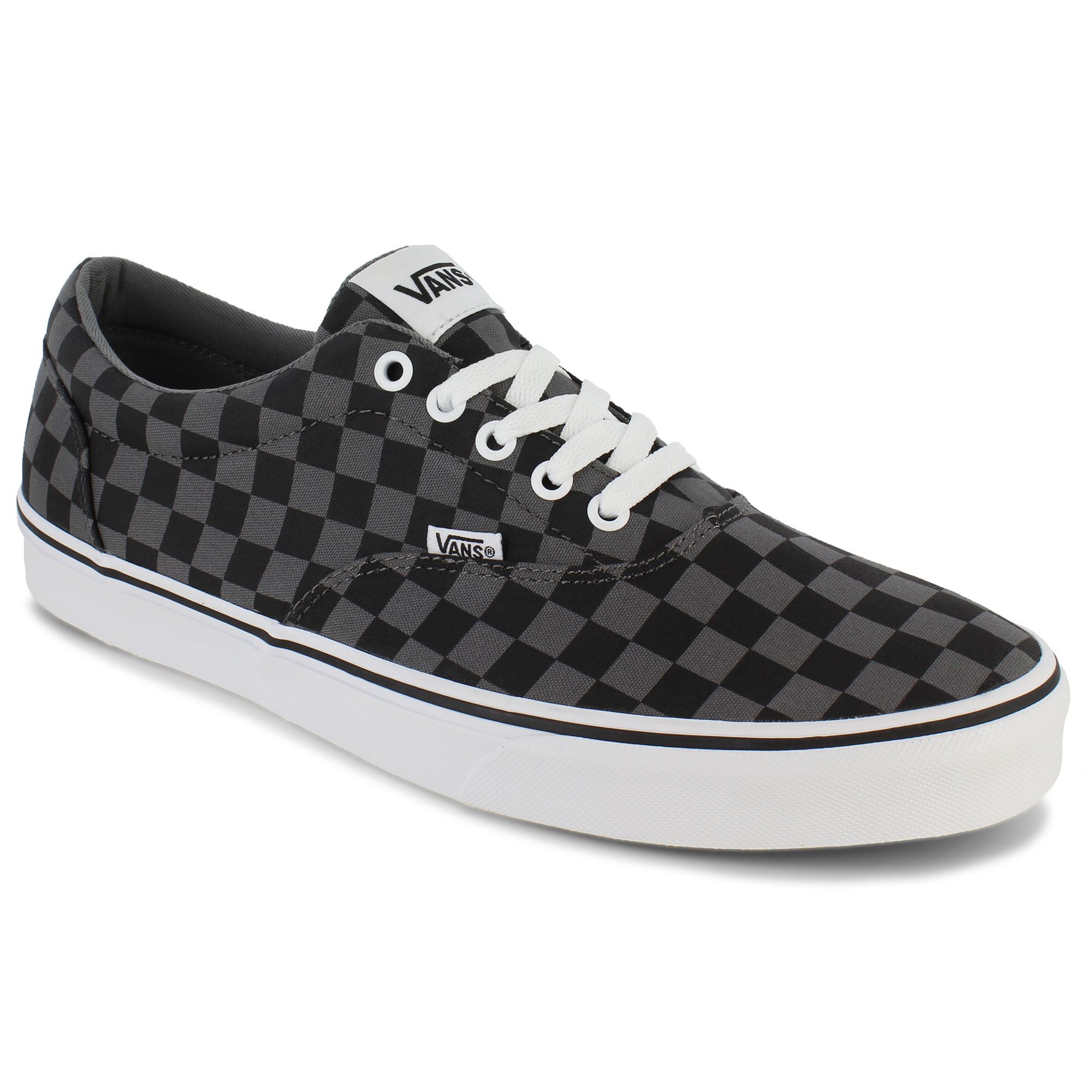 grey checkered vans with laces