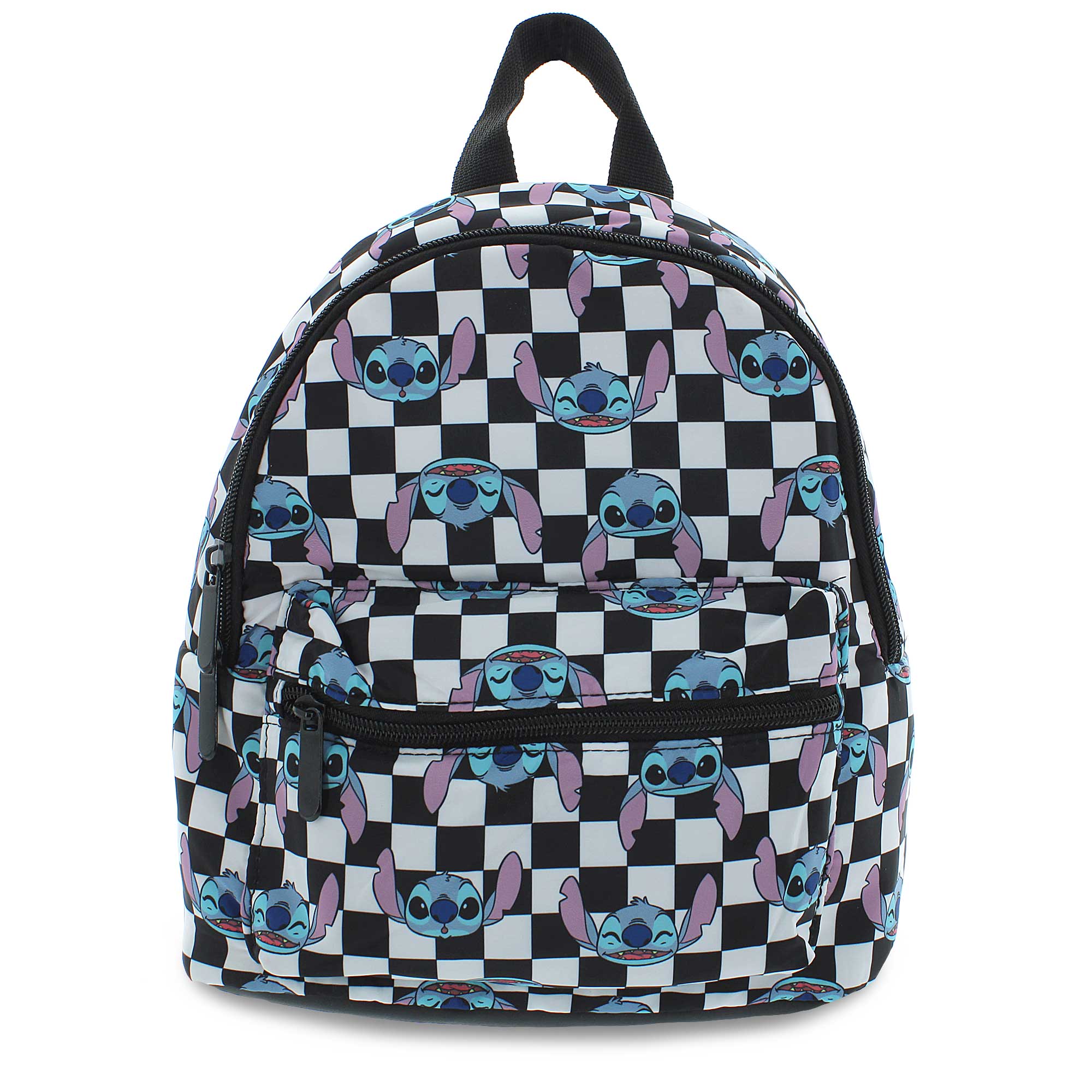 Bioworld Disney Stitch MINI Backpack Black White Checkered 11 x 9