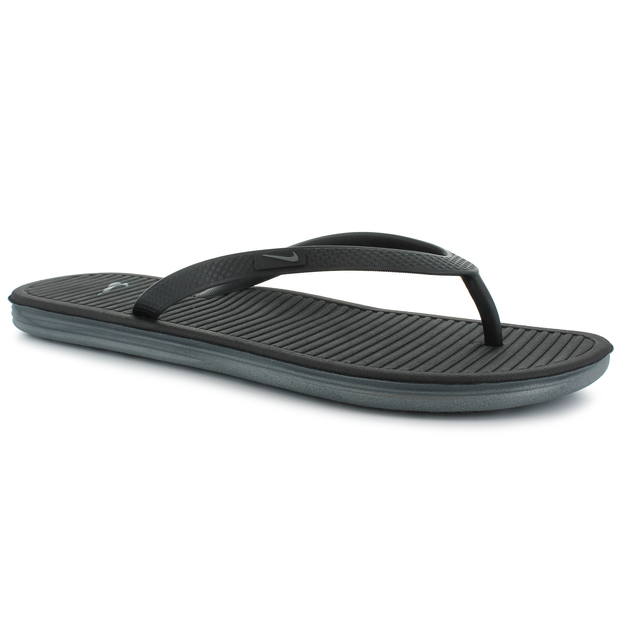 women's nike black and white flip flops