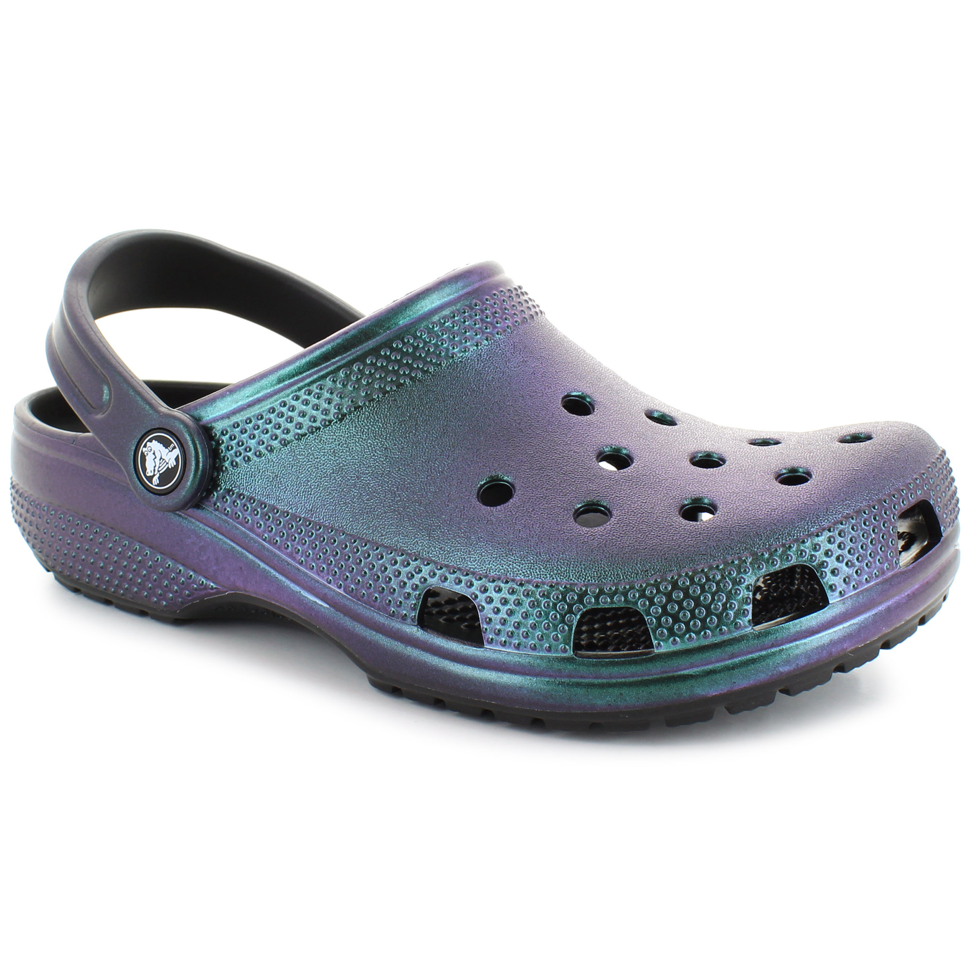 classic crocs iridescent clog black