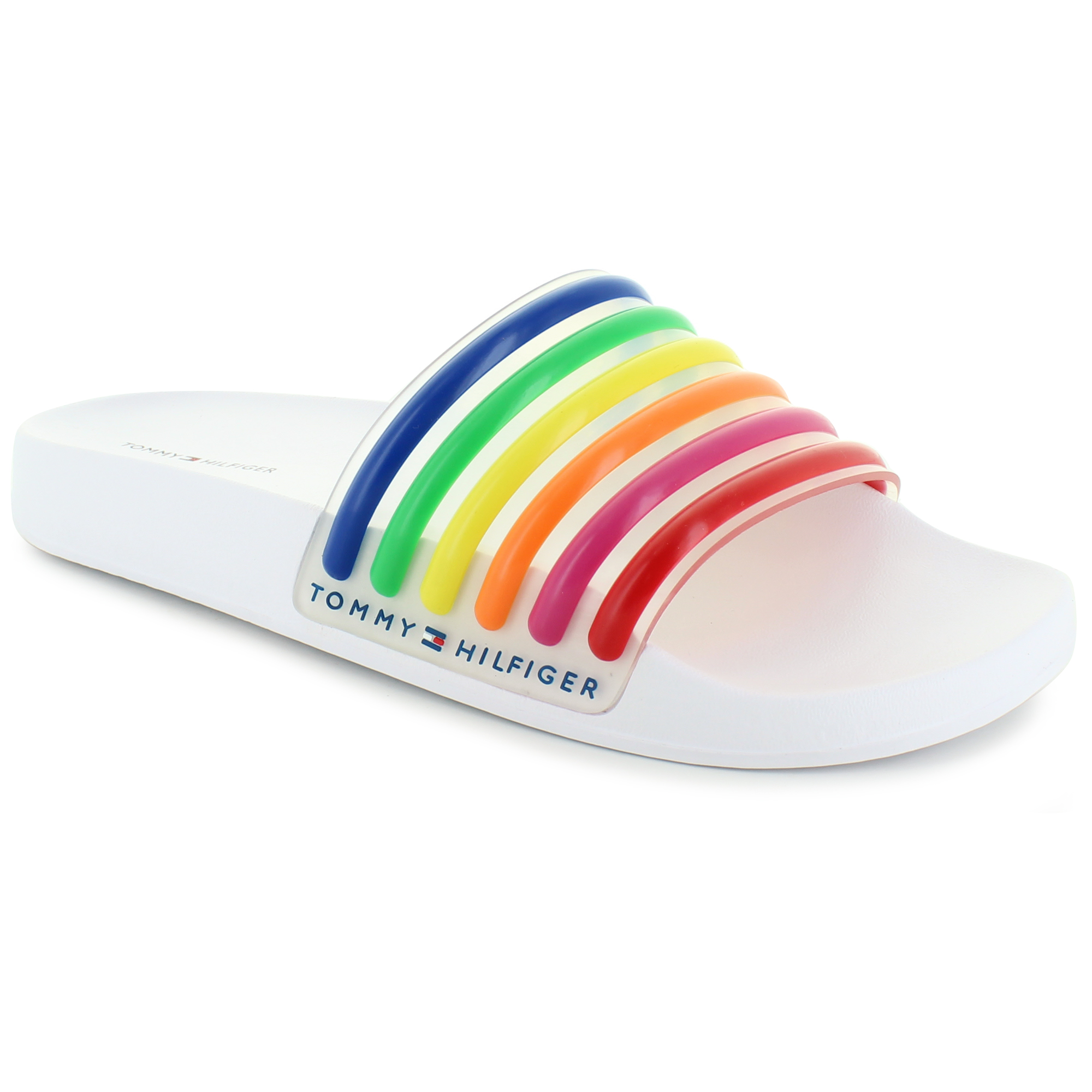 tommy hilfiger rainbow slides