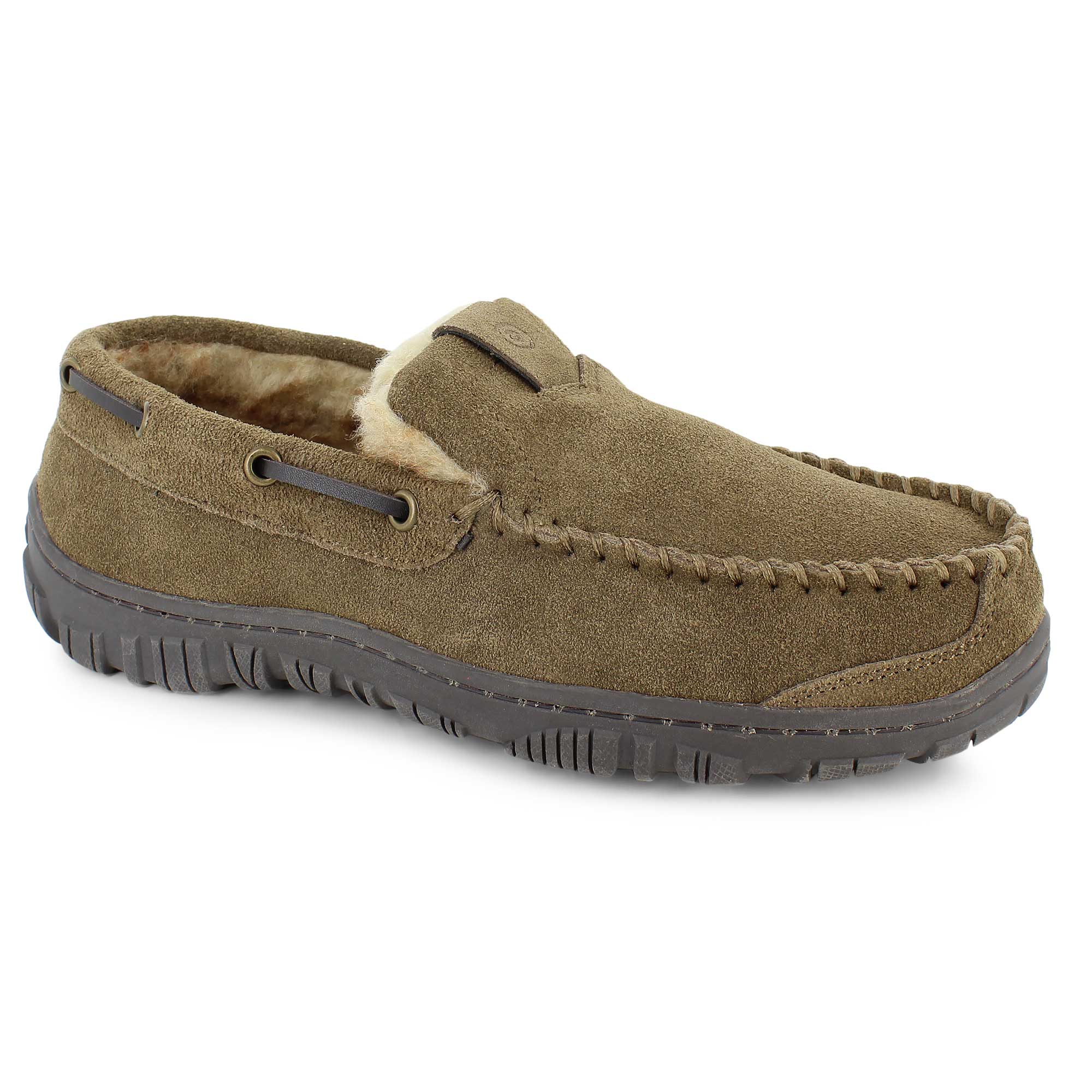 clarks moc shearling slippers