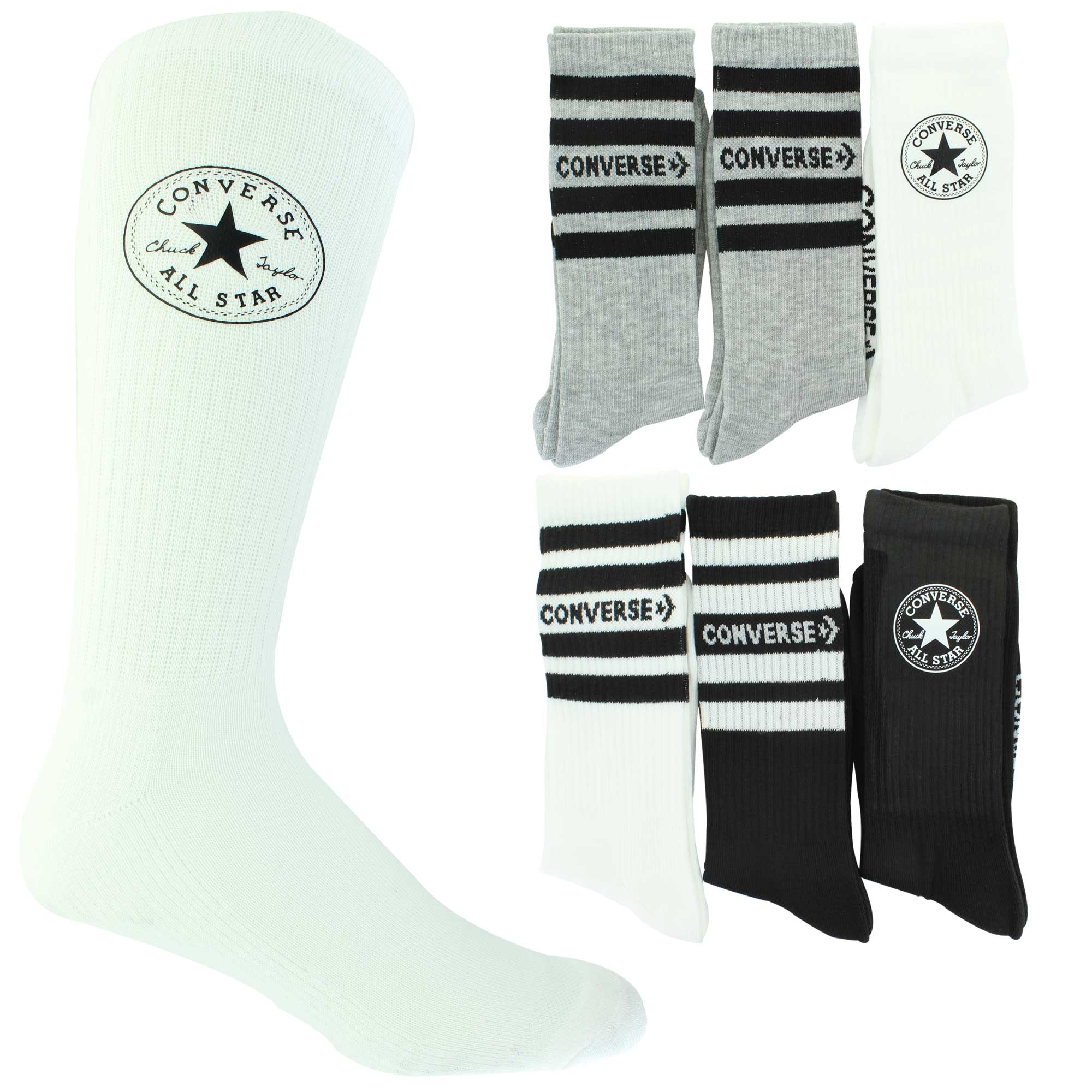 Men s Converse Half Cushion Logo Crew 6 Pair Pack SHOE SHOW MEGA