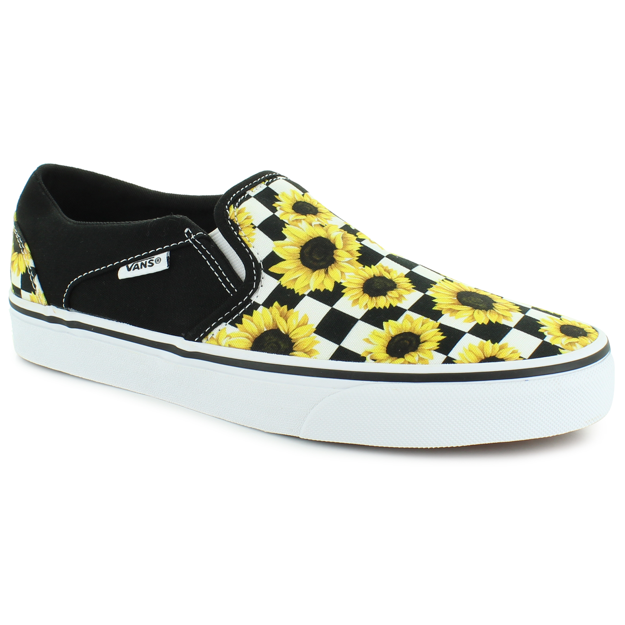 VANS Classic Slip-On Girls Size 3Y Sunflower Yellow White Slip On