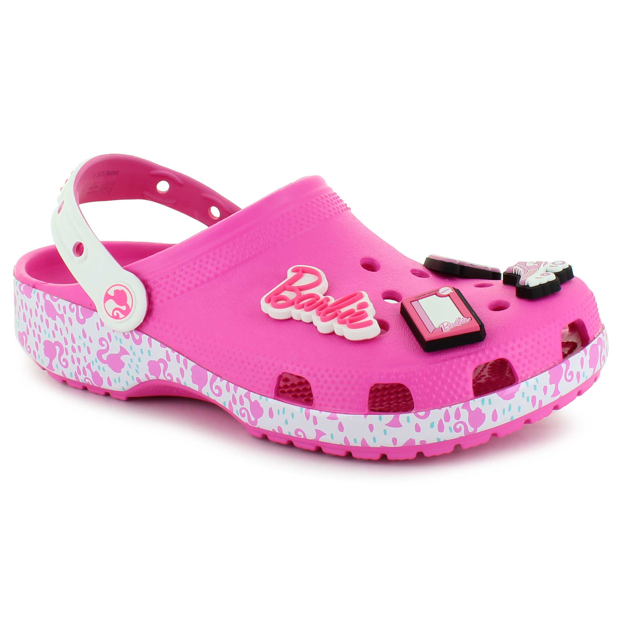 Crocs Barbie Classic Pink Clog Barbie Charms Women's Size 8 New Crocs  Package