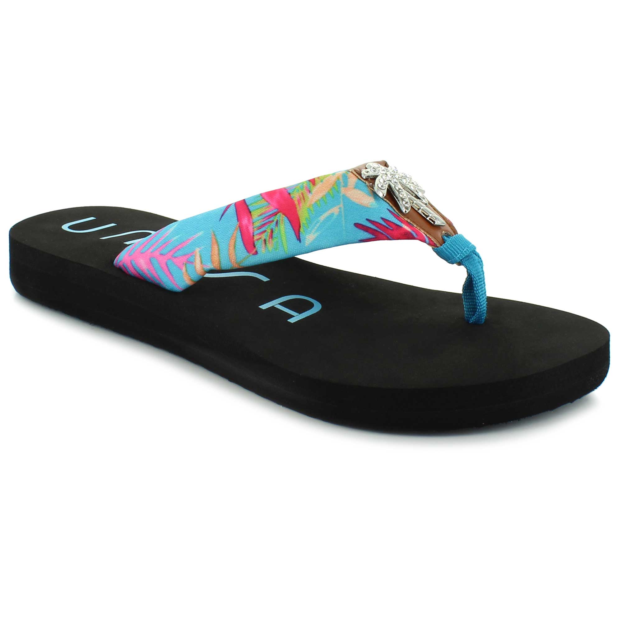 unisa flip flops with palm tree