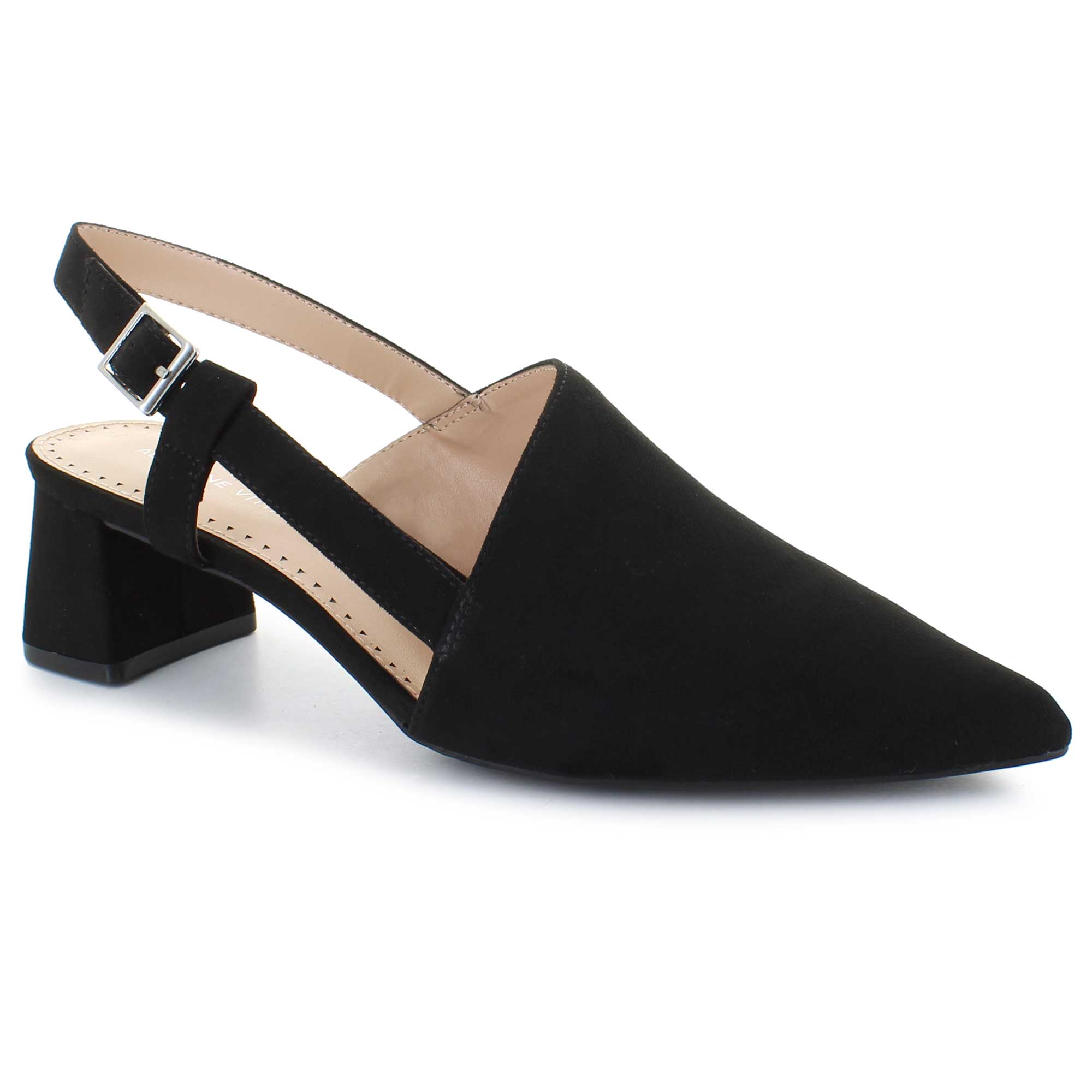 Bottines Adrienne Vittadini En Daim Noir - Talons Hauts, Revers Pliant, Fermeture Éclair Dorée, Taille US 8